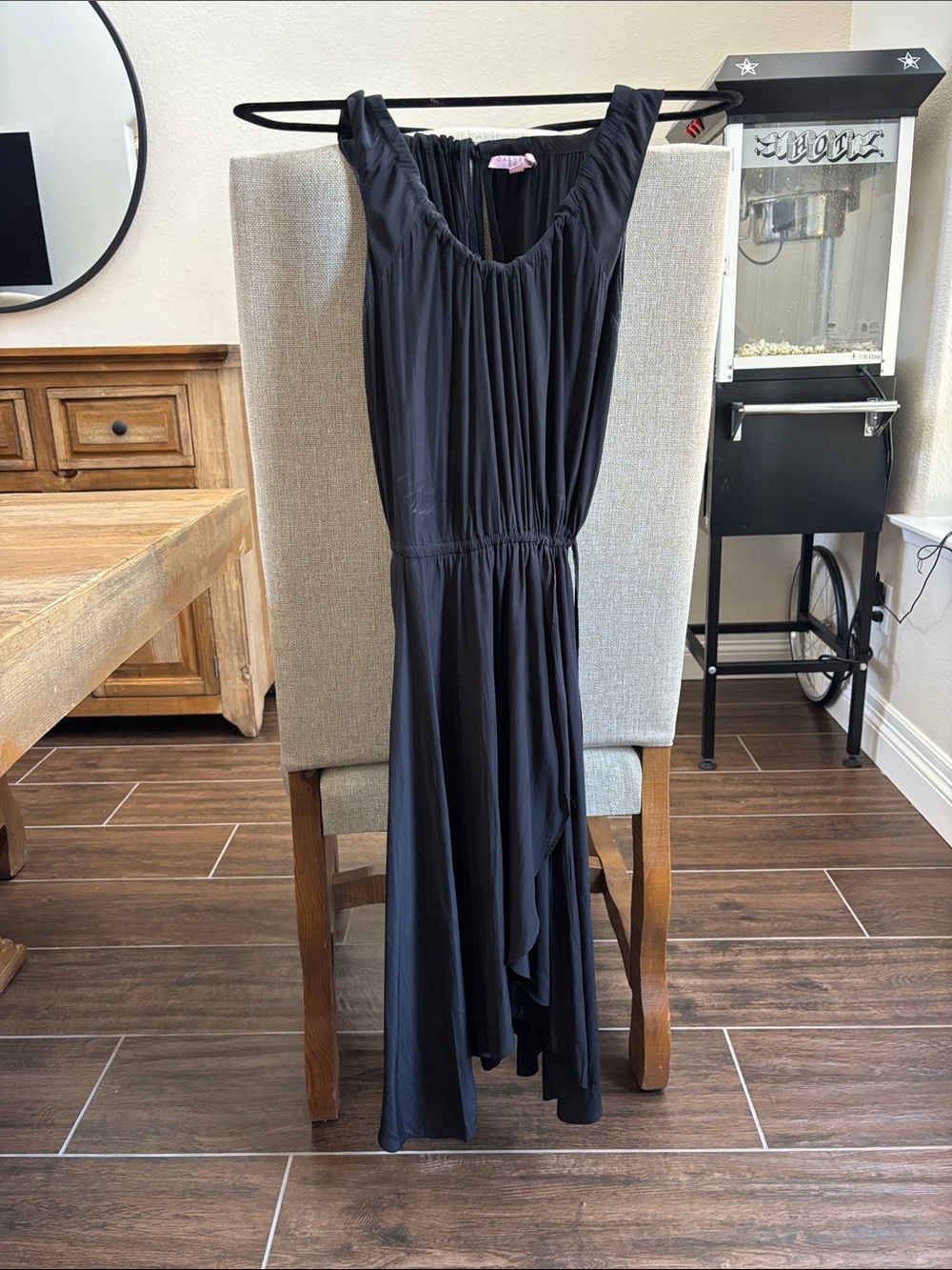 Calypso St. Barth Black Sleeveless High-Low Maxi Dress